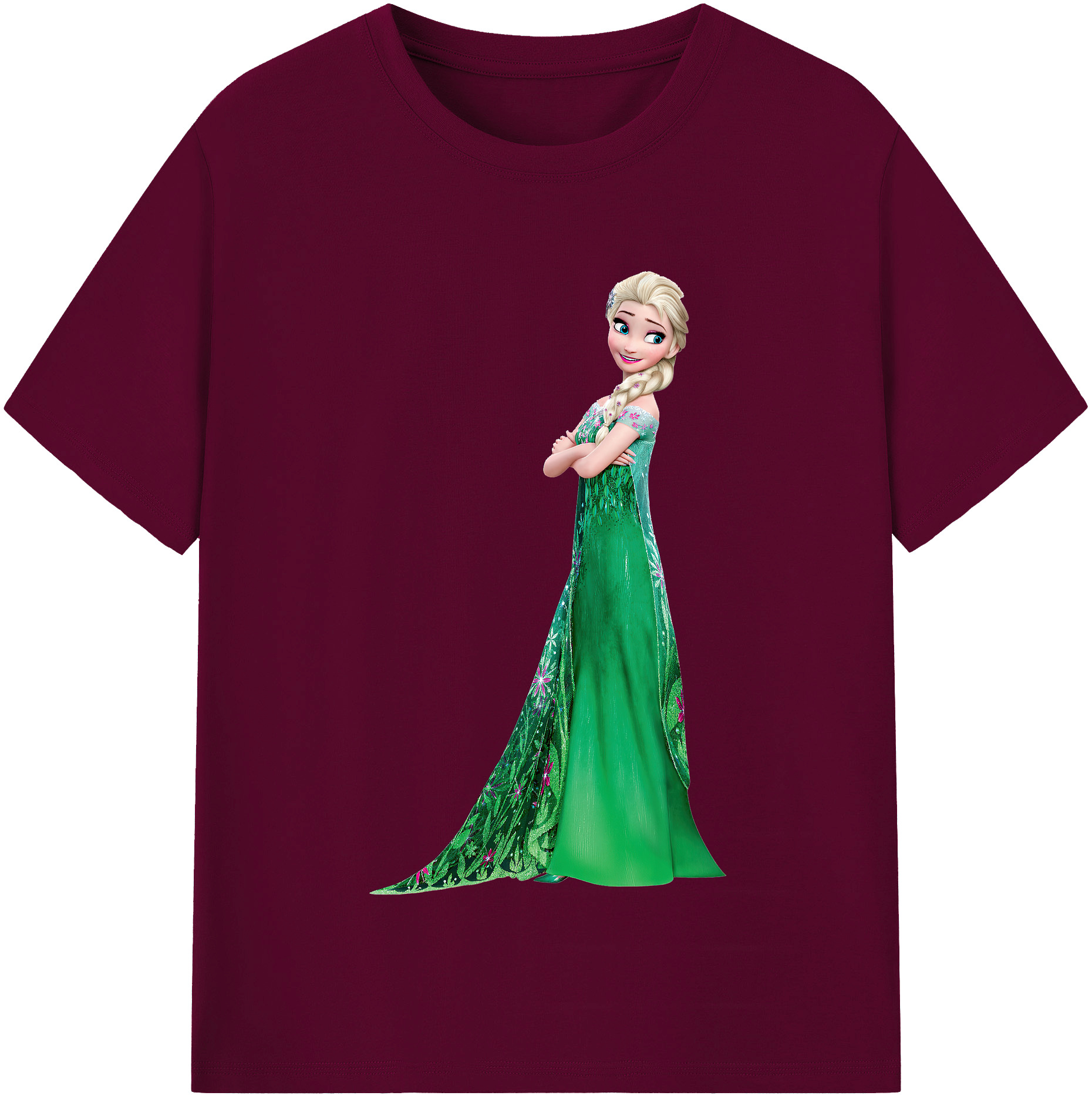 （画像用） アナと雪の女王 アンナ エルサ Frozen Anna Elsa レディースカジュアルプリントTシャツ（綿100％）